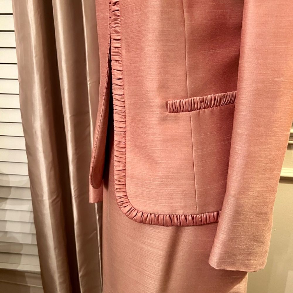 NWOT Kasper 3-Piece Skirt & Jacket & Top Suit Dusty Rose Pink Shantung Size 10 - Picture 7 of 8